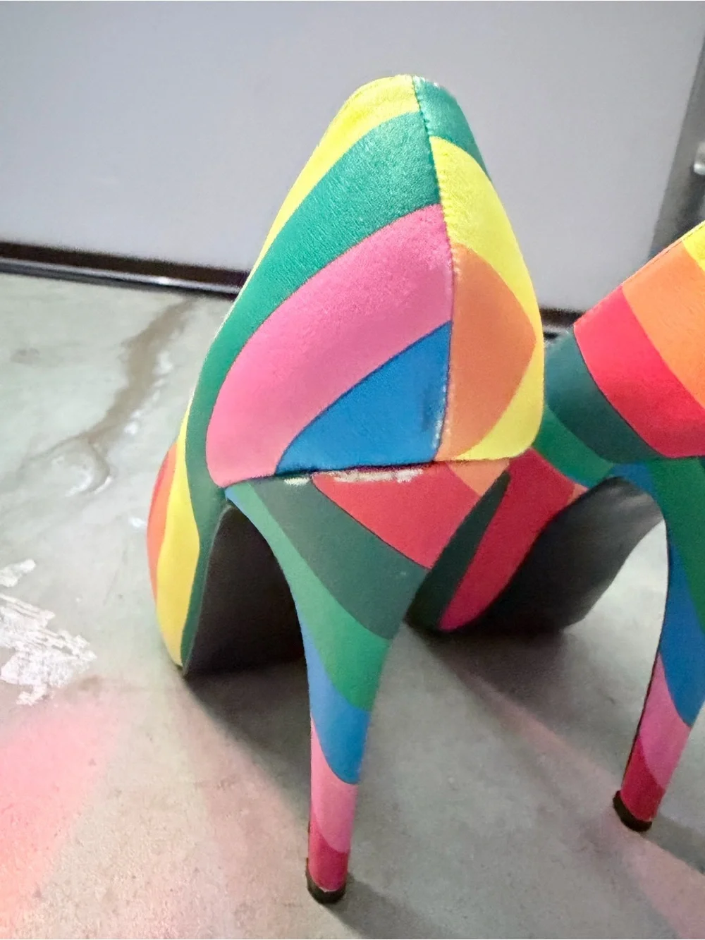 Lolli Couture Rainbow Striped  Heels